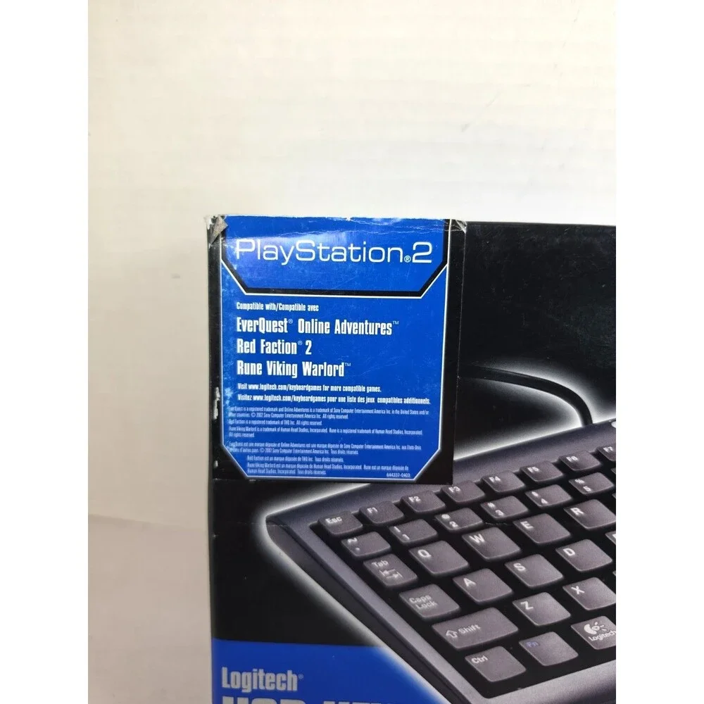 New and Sealed Logitech USB Keyboard For PlayStation 2 or Xbox 360